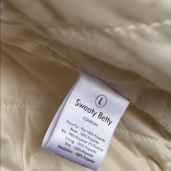 Sweaty Betty cream teddy Sherpa bomber coat jacket - Picture 4 of 8